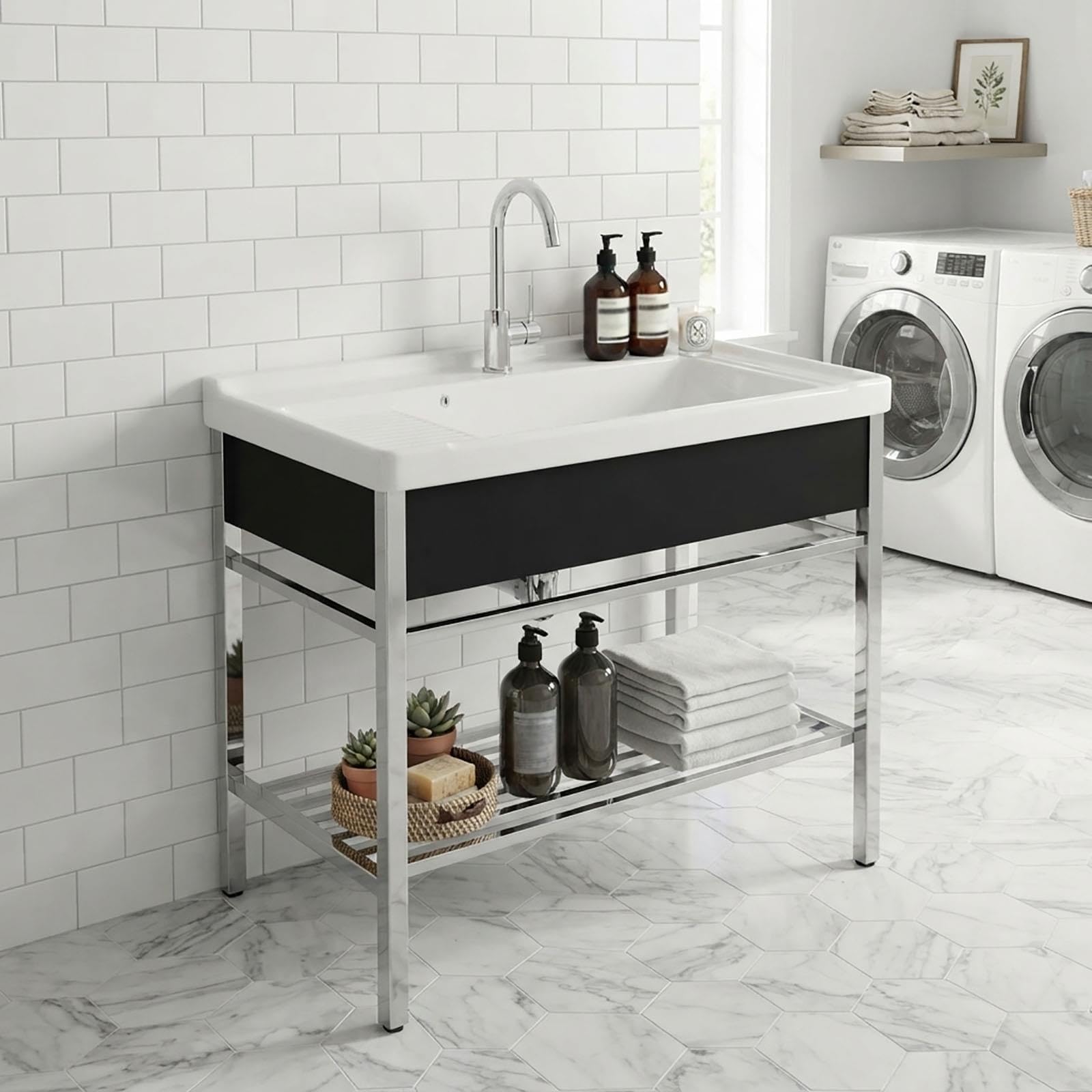 Zlewozmywak kuchenny ceramiczny ze zintegrowaną tarką