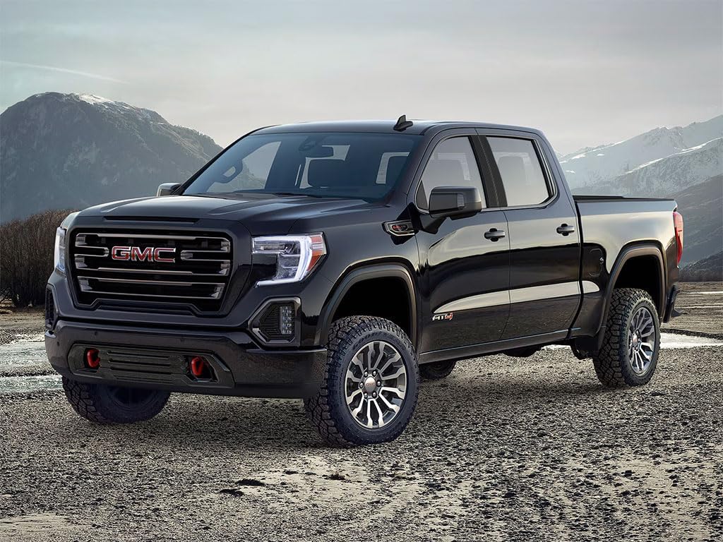 Rvinyl Pillar Post Pre Cut Window Trim Kits in Gloss Black Compatible with GMC Sierra 2015-2019 2500/3500 Crew/Extended Cab - Adhesive Backs