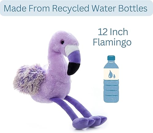 Miniatura 7 de The Petting Zoo Peluche de flamenco morado, regalos para niños, juguete de peluche de flamenco de Pazzion morado, 12 pulgadas