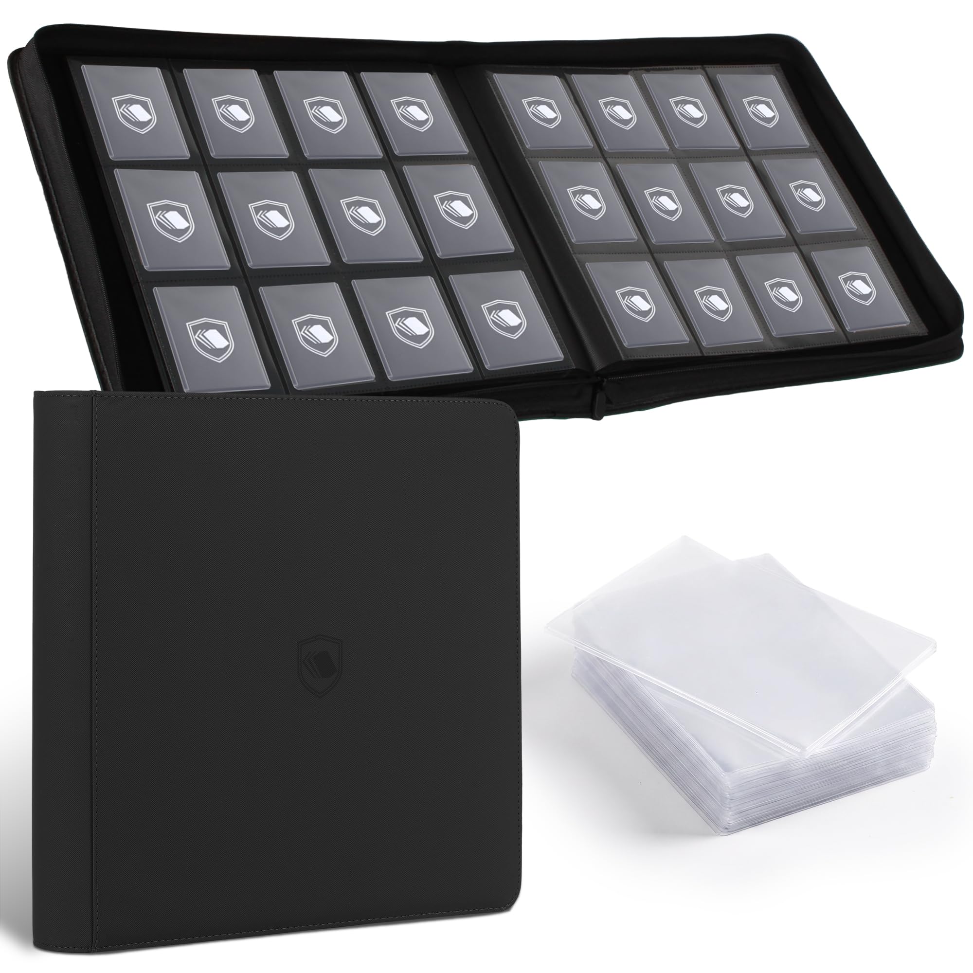 Top Loader Binder 12 Pocket, Holds 480 Toploaders, 100 Toploaders INCLUDED