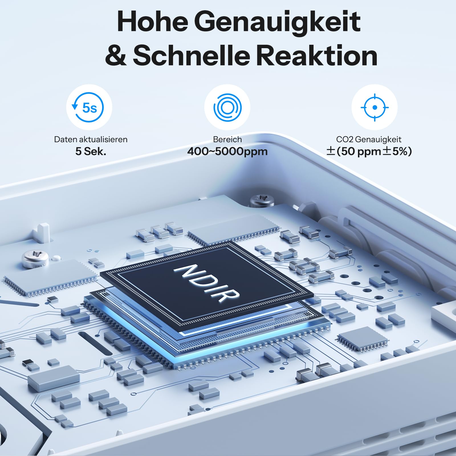 SONOFF AirGuard CO2 Intelligenter Monitor für Raumluftqualität Matter-kompatibel 2,4 GHz WiFi CO2/Temp/Feuchte-Detektor