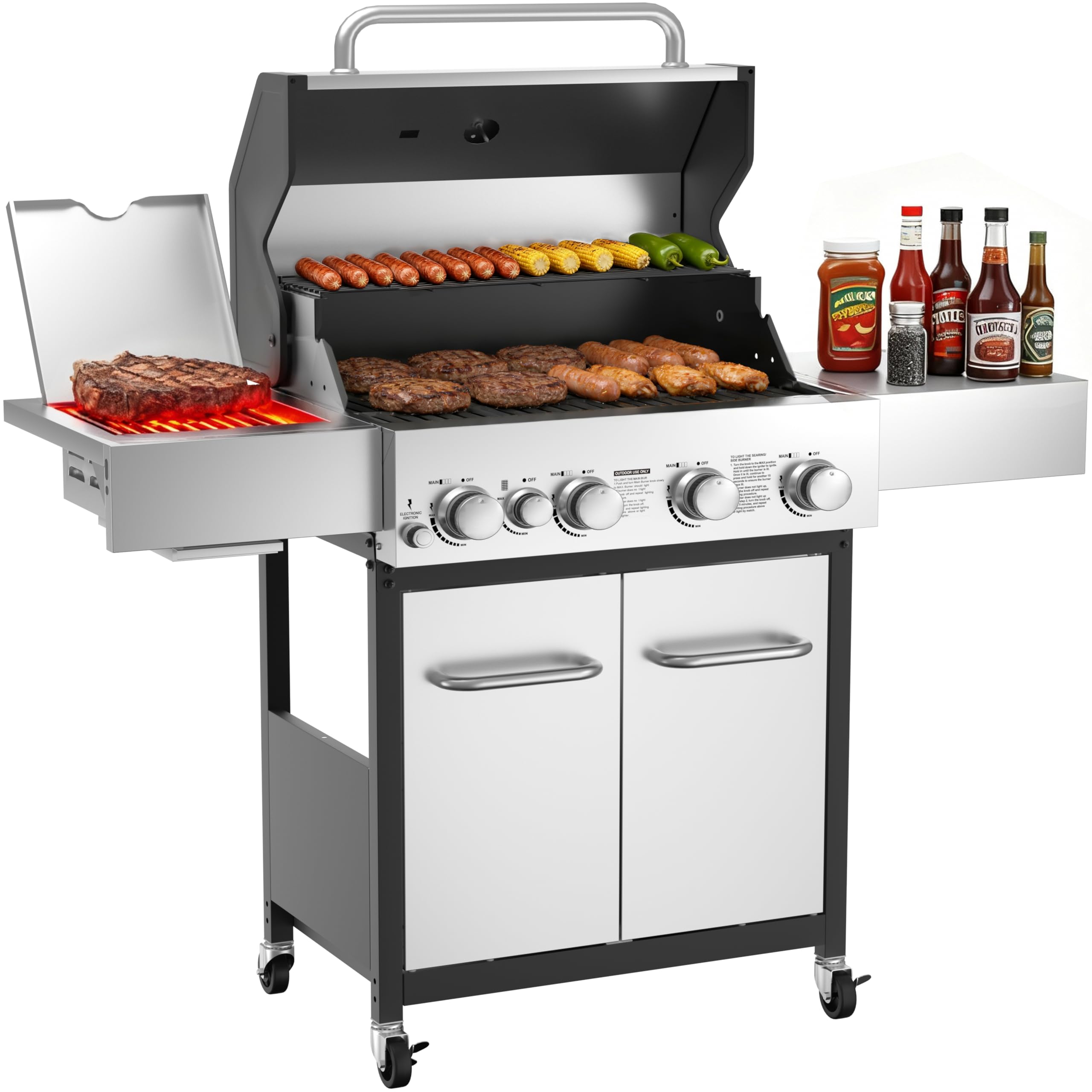 Veralune 55,000 BTU 4+1 Burner Gas Grill
