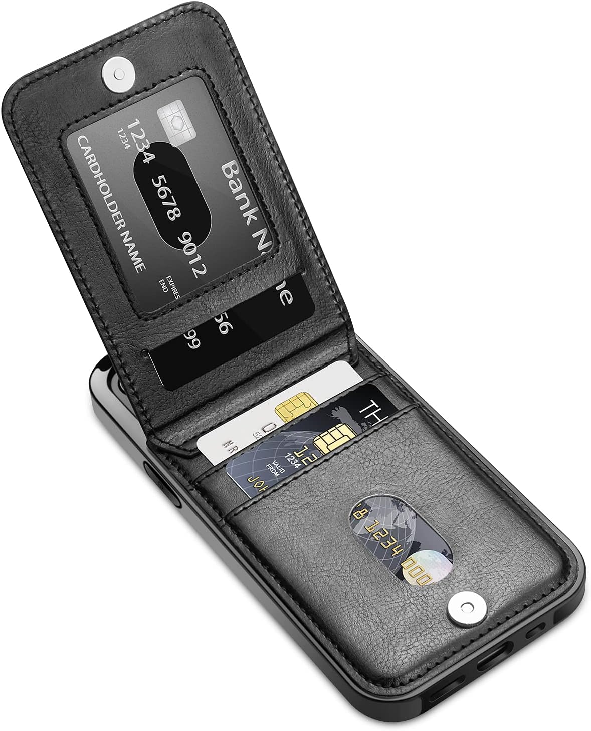 LakiBeibi for iPhone 12 Pro Max Case for Women Girls, Premium Leather iPhone 12 Pro Max Wallet Case with Card Slots Flip Protective Case for iPhone 12 Pro Max Phone Case 6.7 Inches (2020), Black