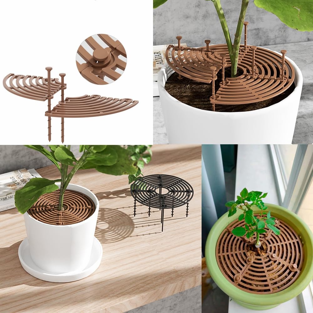 Protecteur de pot de fleurs, Lot de 2 grilles de protection en plastique, Découpables, Protection du sol, jusqu'à 30 cm de diamètre, pour enfants et animaux domestiques, Usage intérieur