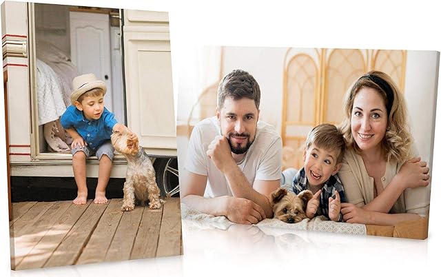 Panther Print Personalised Canvas Prints | Beautiful Photos on Canvas of Family and Pets | Framed Custom Photo Canvas, Print Gifts for Special Occasions 31x20cm (12x8in)