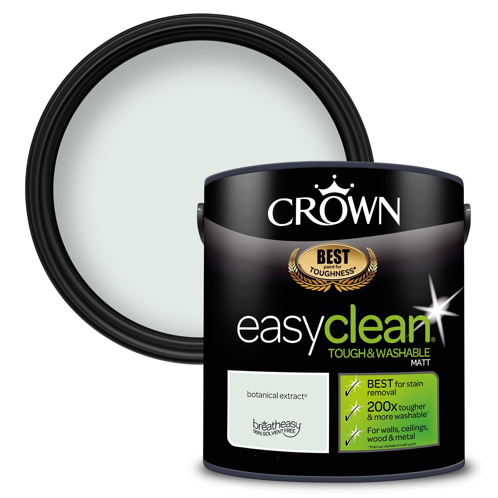Crown Easyclean Matt Emulsion Paint, 2.5L, Botanical Extract 15.80 cm x 15.80 cm x 16.20 cm