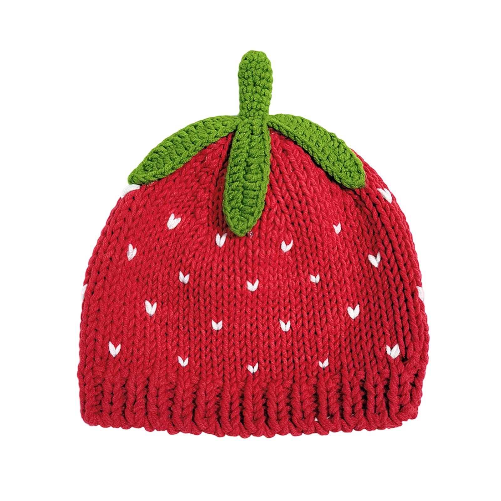 Eghunooye Baby Girls Knitted Strawberry Hat Strawberry Crochet Knitted Winter Hat Breathable Warm Hat (Red1, ONE Size)