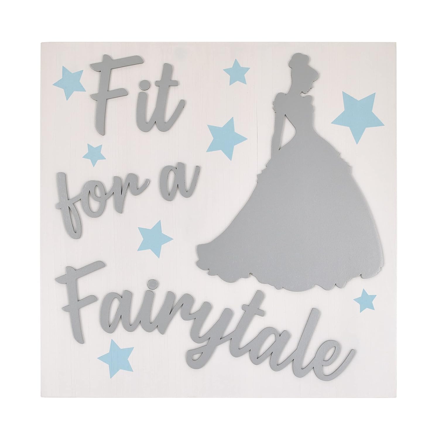Disney Princess"Fit for a Fairytale" White Wood, Light Blue