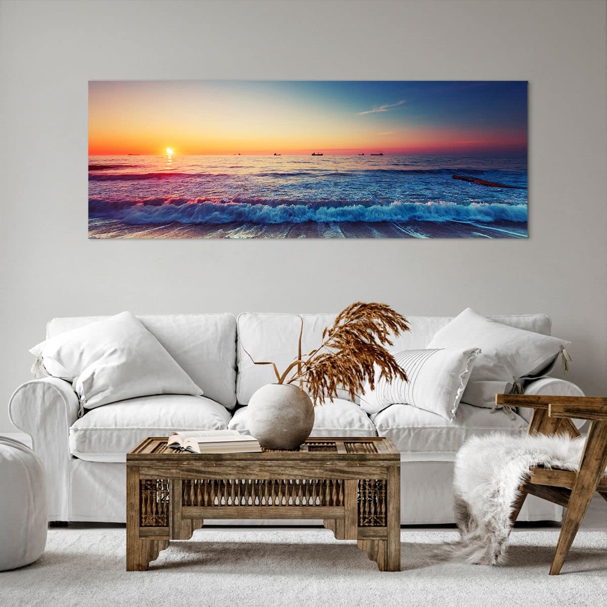 Impression Sur Toile Tableau Sur Toile Châssis Bleu Plage Mer Phare Photographie 226 Cuisine Chambre A Coucher Salon Couloir 30 X 90 Cm 91761221