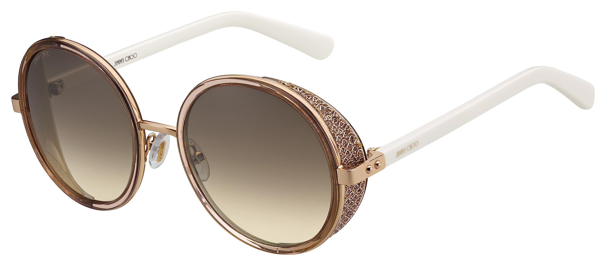 Jimmy Choo Womens Andie/N/S Gold/Beige/Glitter/White/Brown Gradient Lens One Size