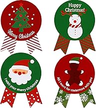 Kesote Christmas Gift Stickers, 200 Pieces, Reward Stickers, Large, Round Seal, Ribbon Included, Gift Stickers, Gift Stickers, Wrapping, Decorative, Cute, Seal, Seal, Wrapping Seal, Seal, Seal, Seal,