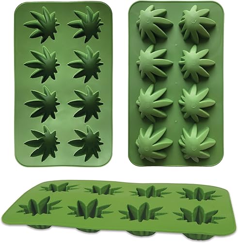 Beistle , 3 moldes de hielo para malezas, 9 x 5.25 pulgadas, verde