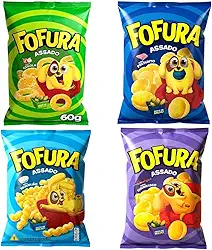 Kit Salgadinhos Fofura 20un sabores diversos pacote 60gr
