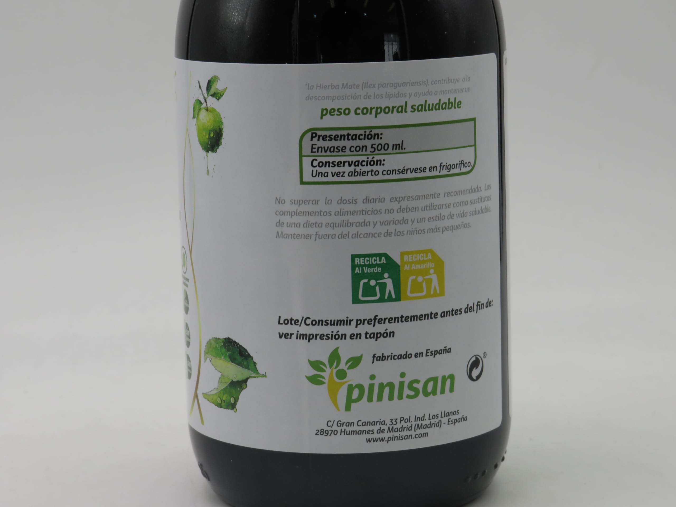 PINISAN Apple Dren | Vinagre y Zumo de Manzana con Alcachofa, Ortosifón, Pilosella y Yerba Mate | Fórmula Vegetal Detox y Bienestar | Complemento Alimenticio Líquido | 500 ml