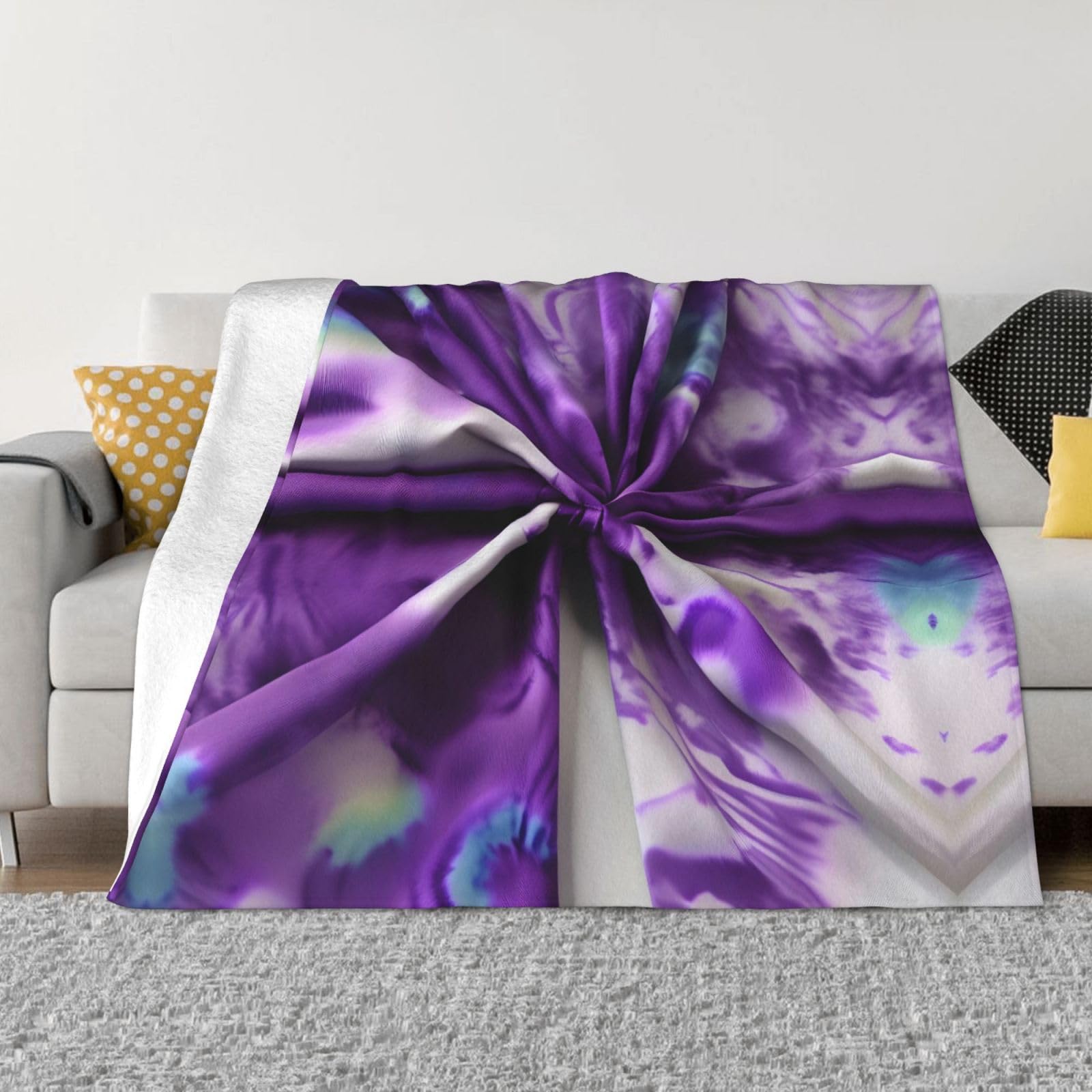 Couverture polaire en flanelle imprimé floral pour vos soirées canapé