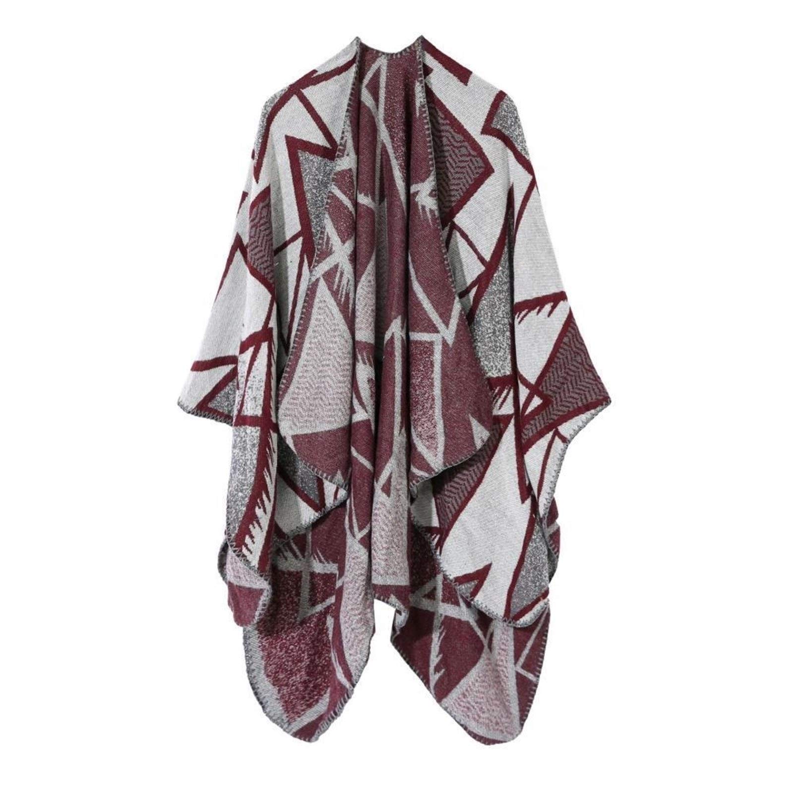WJCRYPD Sweater Coat Scarves Stoles Geometric Pattern Imitation Cashmere Warm And Comfortable Scarf Plus Thick Shawl Cape Shawl Qf shop (Color : D, Size : 130 * 150CM)