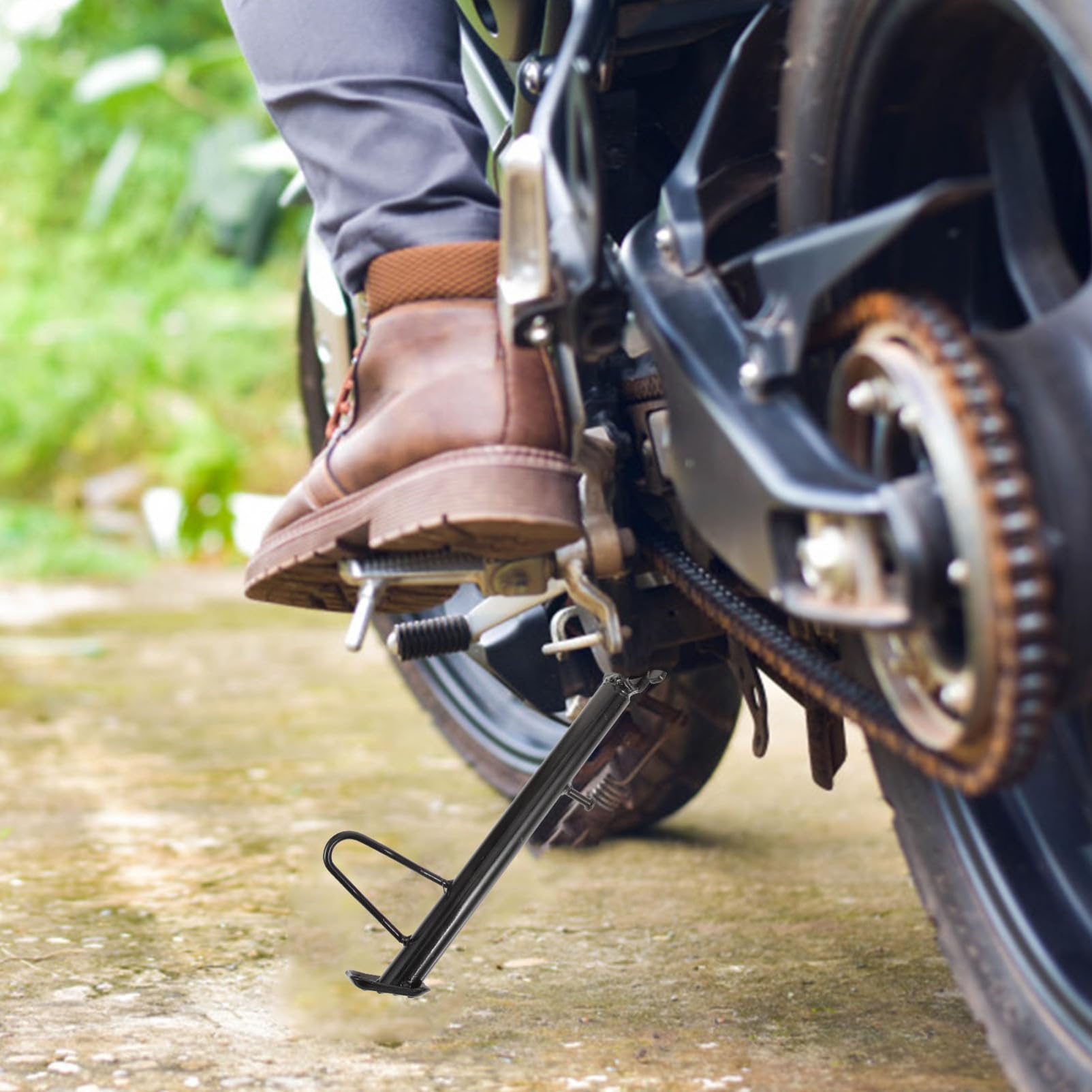 ibasenice Béquille Latérale de Moto Résistance à l'usure en Métal Stabilité Renforcée Remplacement pour Moto et Trottinette Électrique Usage Quotidien