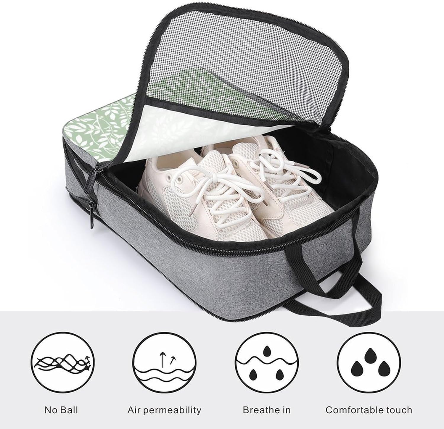 Plant Sage Green Leaves Travel Shoe Bag with Small Size Large Capacity Convenient to Carry