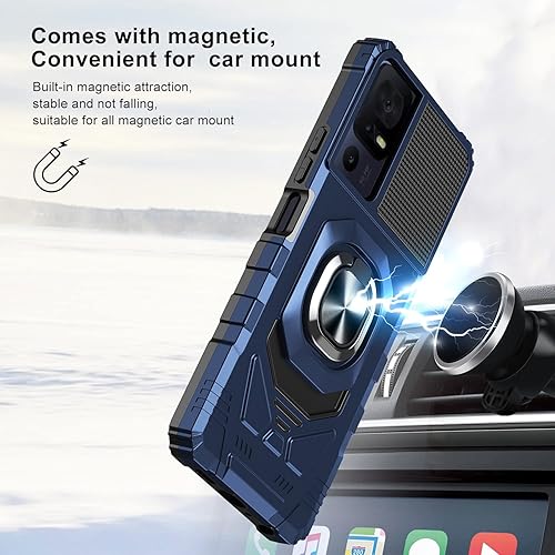 Miniatura 5 de jackpot wireless Funda para teléfono TCL 40 SE con protector de pantalla, soporte de anillo para montaje magnético de automóvil, grado militar,