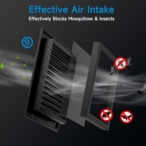 Miniatura 10 de Cubierta de ventilación de retorno de aire de 22.5 pulgadas de ancho x 22.5 pulgadas de alto, rejillas de ventilación de aleación de aluminio