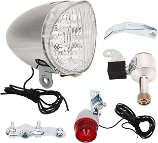 Retro Bike Light Set, Vintage LED Headlight Taillight Kit with Generator, DIY Modification Accessory, Night Travel Safety Lights, Aluminium Alloy ABS Material