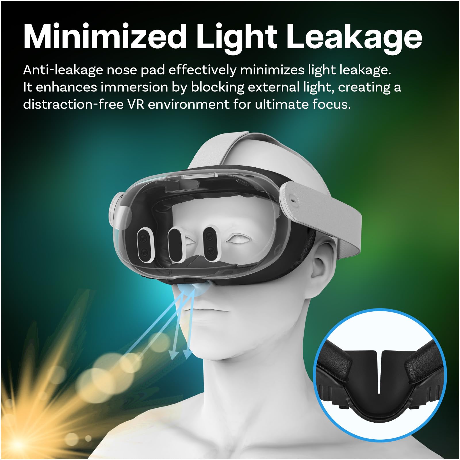 Interfejs Twarzy VR do Meta Oculus Quest 3 firmy MMOBIEL – Face Cover Pad do Quest 3 - Uchwyt Interfejsu - Zestaw Akcesoriów z Nakładkę nos Zapobiegającą Wyciekom i Pokrowiec z Skóry PU – Czarny