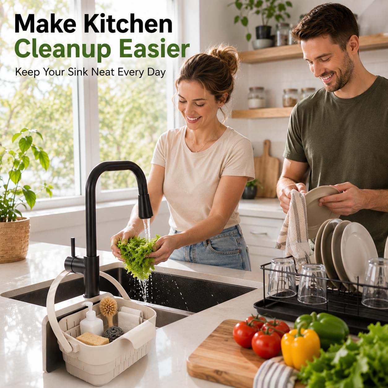 Foldable Sink Drain Basket,Hang Collapsible,Colander with Flip Cover