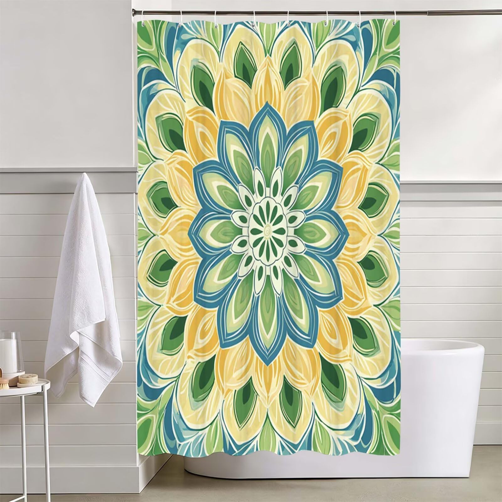 Grün Duschvorhang, 120x200cm Duschvorhang Badewanne L-38