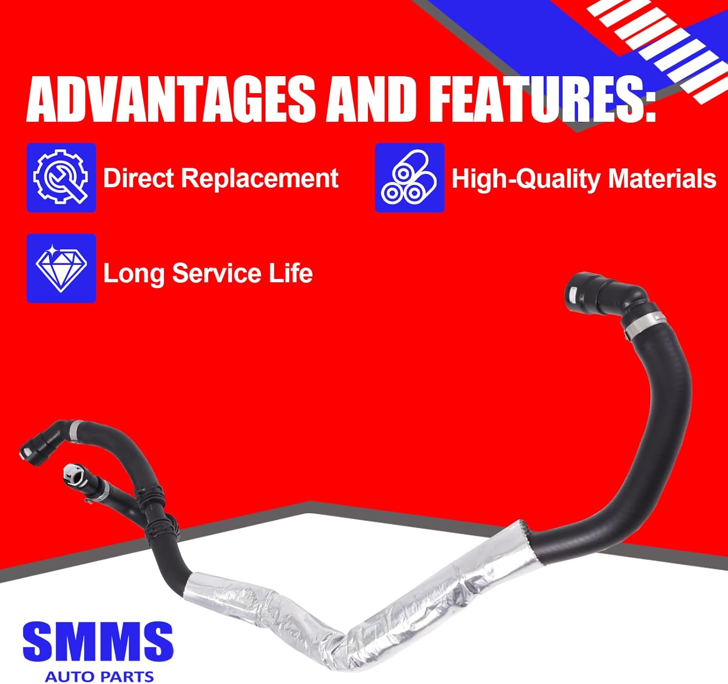 SMMS JL1Z-18472-B HVAC Heater Water Inlet Hose Fit for Ford Expedition 2018 2019 2020 2021, for Lincoln Navigator 2018-2022 3.5L V6 Replace OE JL1Z18472B KH-914