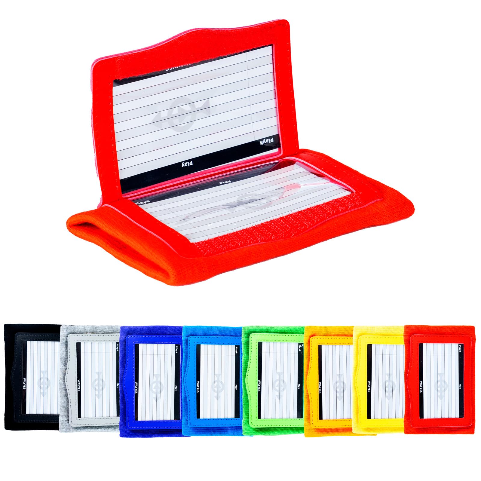 Football Play Wristbands for Adults - QB WR Playbook Wristband | Wrist Coach for Basketball，Softball, Baseball & More Sports with 3 Panel Compartments