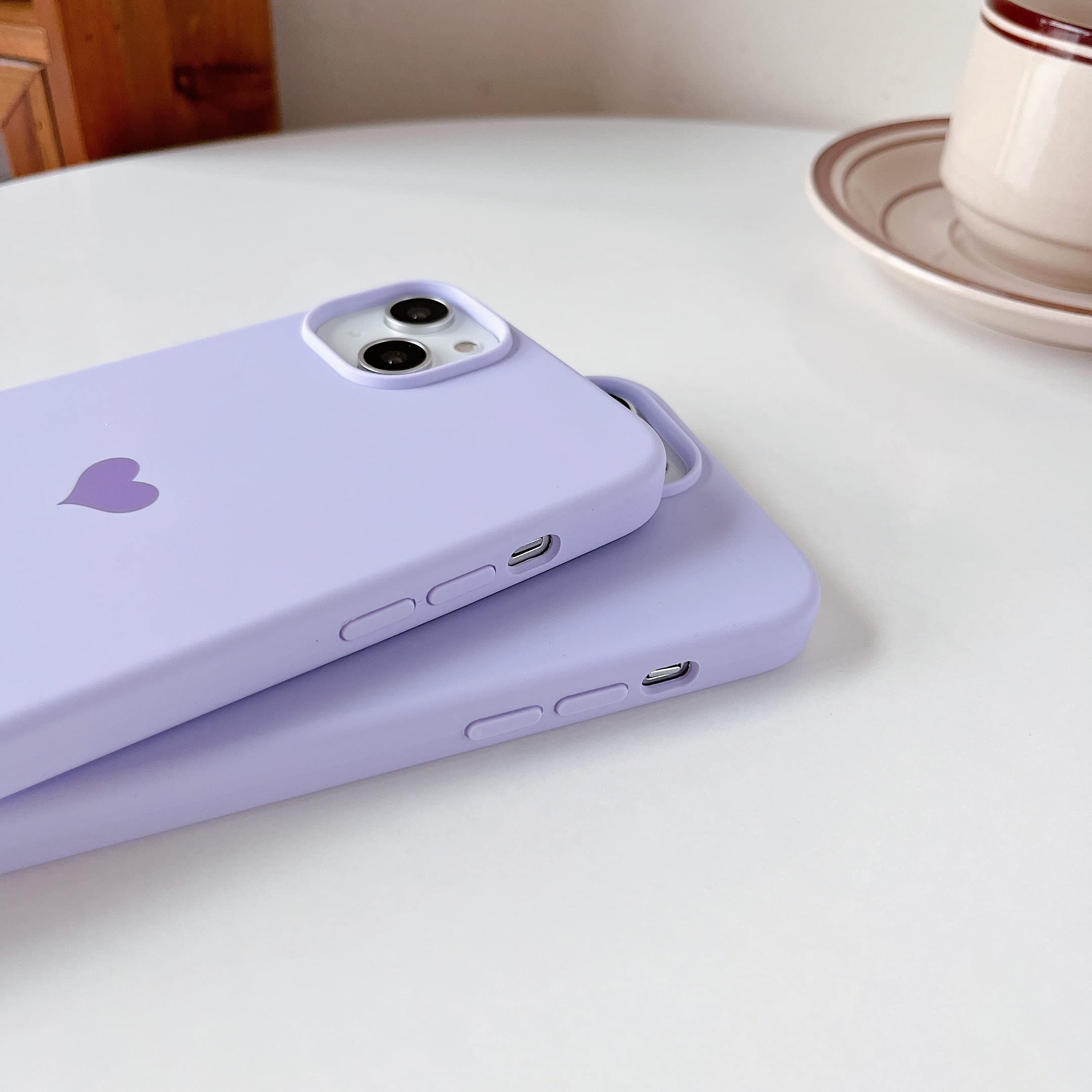 Custodia In Silicone Per IPhone 14 Pro Max Con Cuore – Morbida E Antigraffio – Viola