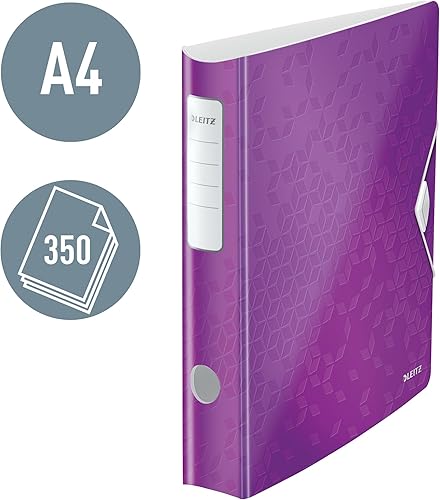 Miniatura 26 de LEITZ 11060036 – Archivo de palanca Polyfoam 180º Curvo con Cierre de Goma Active Wow DIN A4 2.953 in Azul Metálico