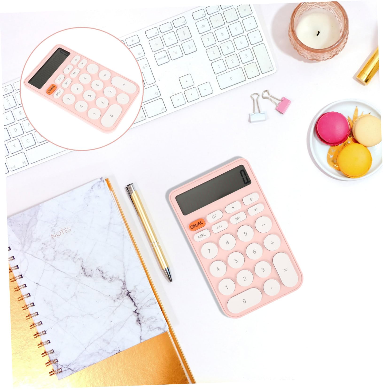 Lurrose 3pezzi Calcolatrice Portatile Colorata Per Ufficio e Scuola Calcolatrice Elettronica Con Display Lcd Strumento Di Calcolo Leggero Per Studenti e Professionisti Design Compatto e