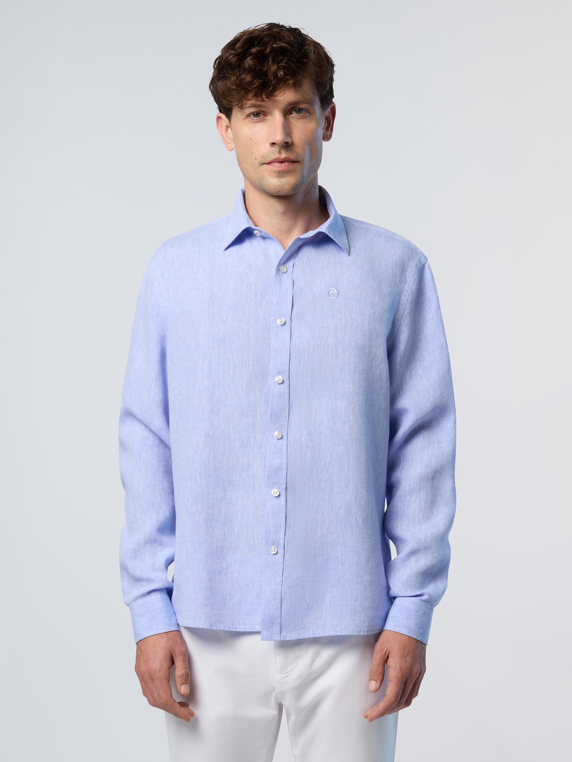 NORTH SAILS Camicia Uomo in Lino European Flax™ con Logo Ricamato