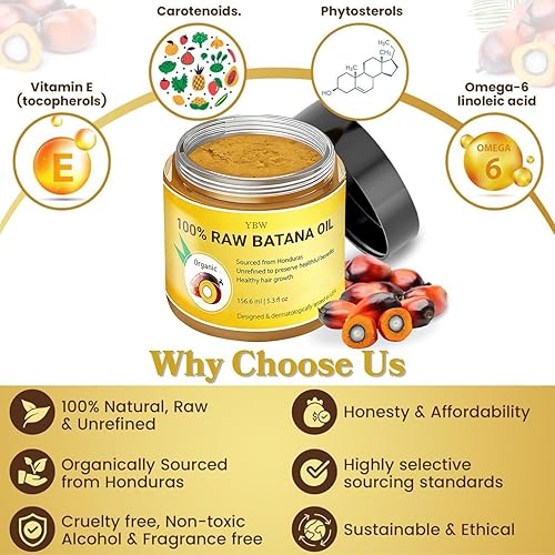 Miniatura 6 de Aceite de batana crudo por Dr. Sebi Aceite orgánico crudo de Honduras para el crecimiento del cabello, 100% puro y natural para un cabello más