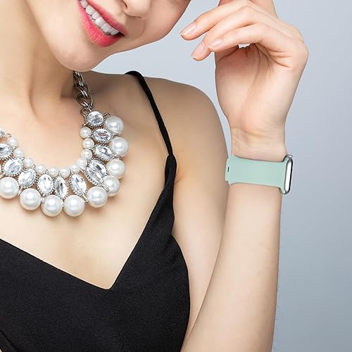 Miniatura 5 de Bandiction Compatible with Apple Watch Series 3 38mm Series 5 40mm iWatch Bands 38mm 40mm 41mm, Soft Silicone Sport Replacement Strap Compatible for