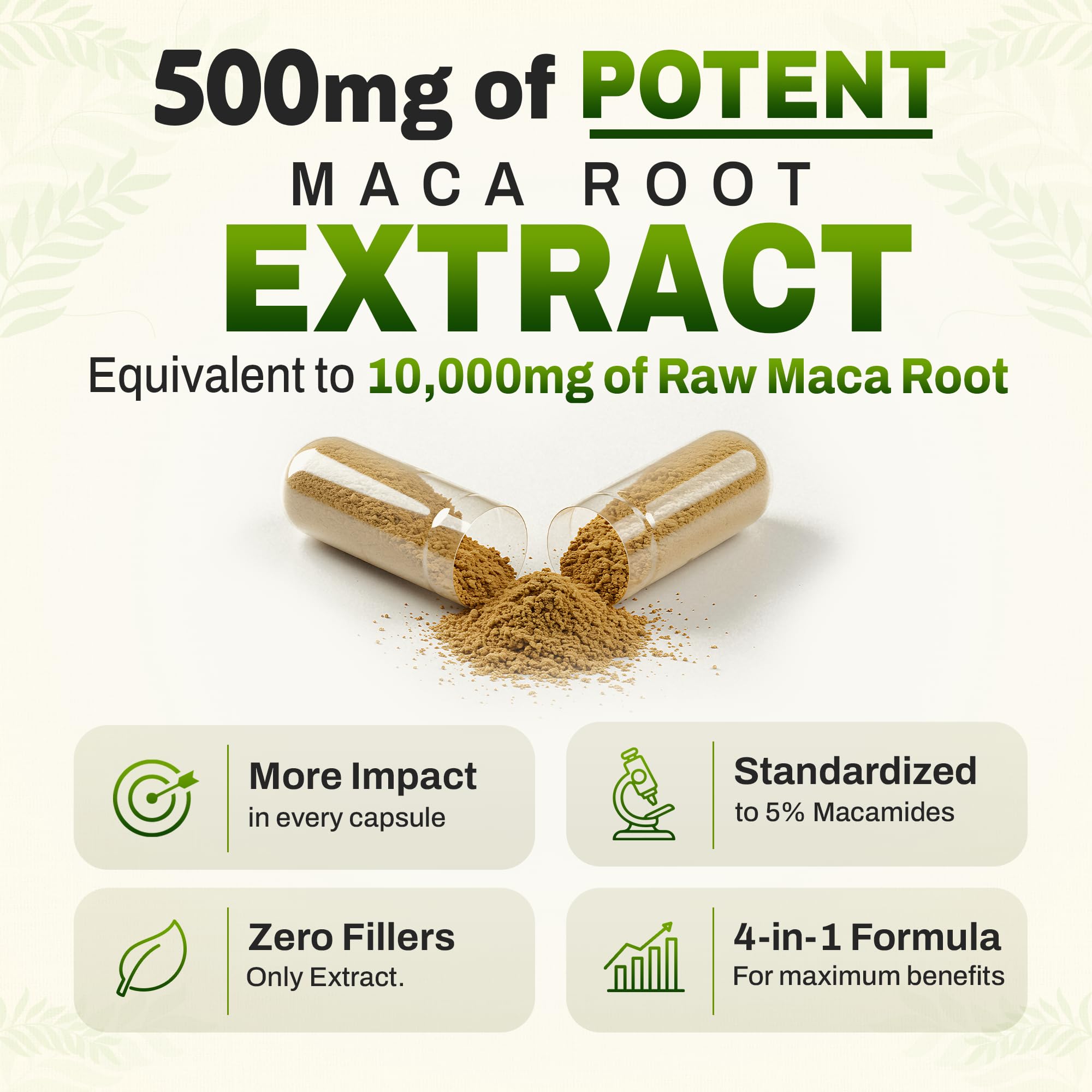 Maca Root, Ashwagandha Root Extract, Capsules for Men & Women with Turmeric Curcumin and Bioperine 120 Capsules Made in USA — Amazon image 4
