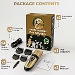 Pantoufles professionnelles pour chiens Rechargeable faible bruit sans fil chien trimmer animal Shaver adapté pour chiens chats animaux avec les cheveux longs mat épais manteaux lourds