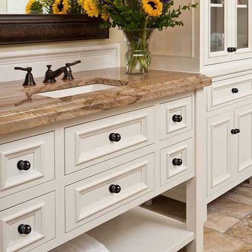 Miniatura 136 de khtumeware - Paquete de 10 pomos redondos de 1 pulgada (25 mm) de diámetro, acabado de latón antiguo, pomos de bola para alacena