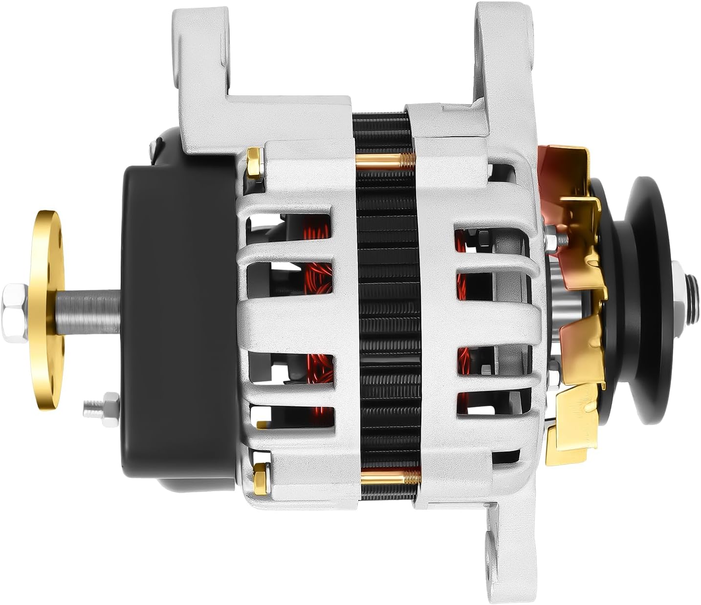 Permanent Magnet Generator, 2000W DC Dual Wheel Permanent Magnet Generator, 4500rpm Agricultural Machine, Brushless Motor Synchronous with Two Wheels for Lighting Agricultural Vehicles