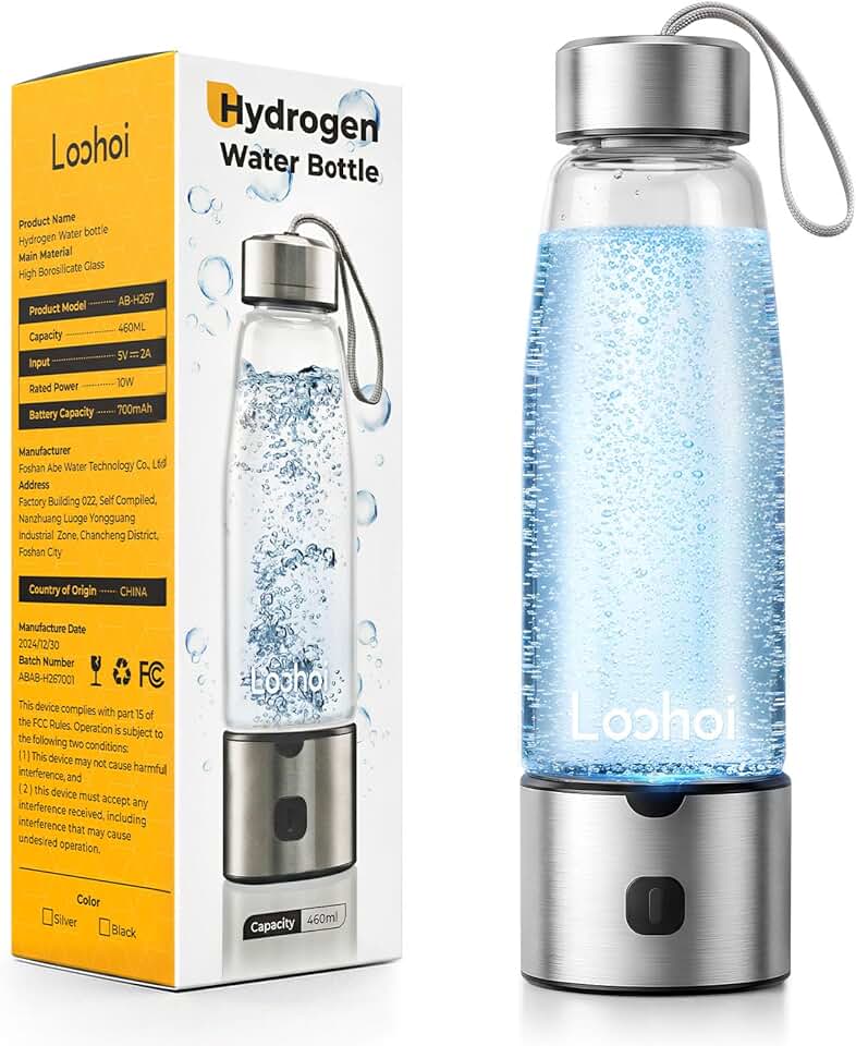 2026 New Hydrogen Water Bottle, Upgraded Hydrogen Generator with SPE/PEM Tech,16oz Portable Hydrogen-Rich Water Maker,Fast Hydrogen Production,Rechargeable Health Water Cup for Home Office Travel