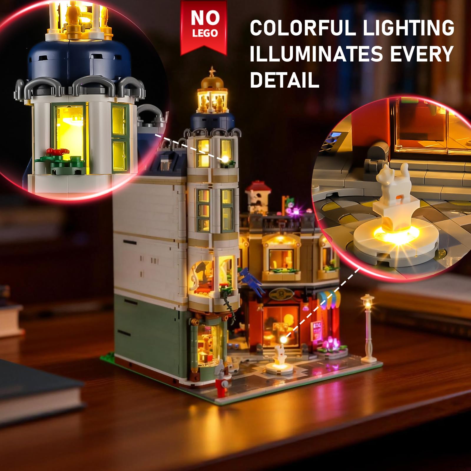 BRIKSMAX Oświetlenie LED do Lego Icons ulicy handlowej 11371, kompatybilny zestaw świateł do klocków – bez zestawu Lego, dekoracyjne światło premium do modelarstwa, dekoracja domu, prezent dla