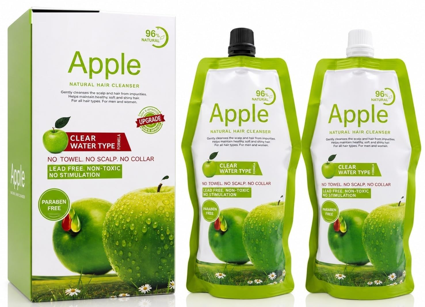 Apple Black Hair Color shampoo – Ammonia Free Herbal Hair Dye, Clear Water Type, Long Lasting Natural Black Coverage for Men & Women (500mlx 2)-picture-41