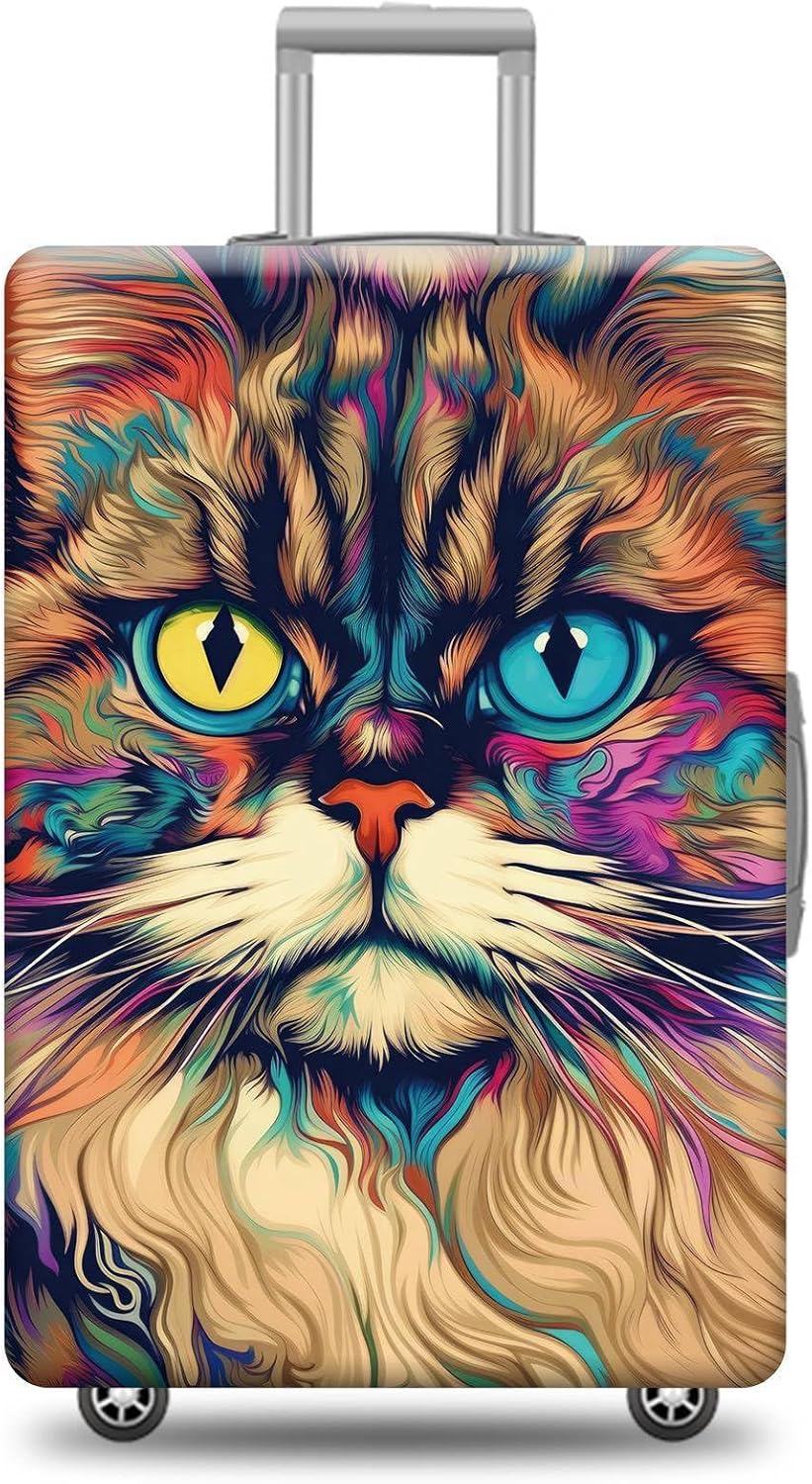 Personalized Luggage Cover Cute Bengal Himalayan Cat Suitcase Protector Washable Elastic Baggage Cover For Pet Lovers Fits 18"-32" Luggage Style 4