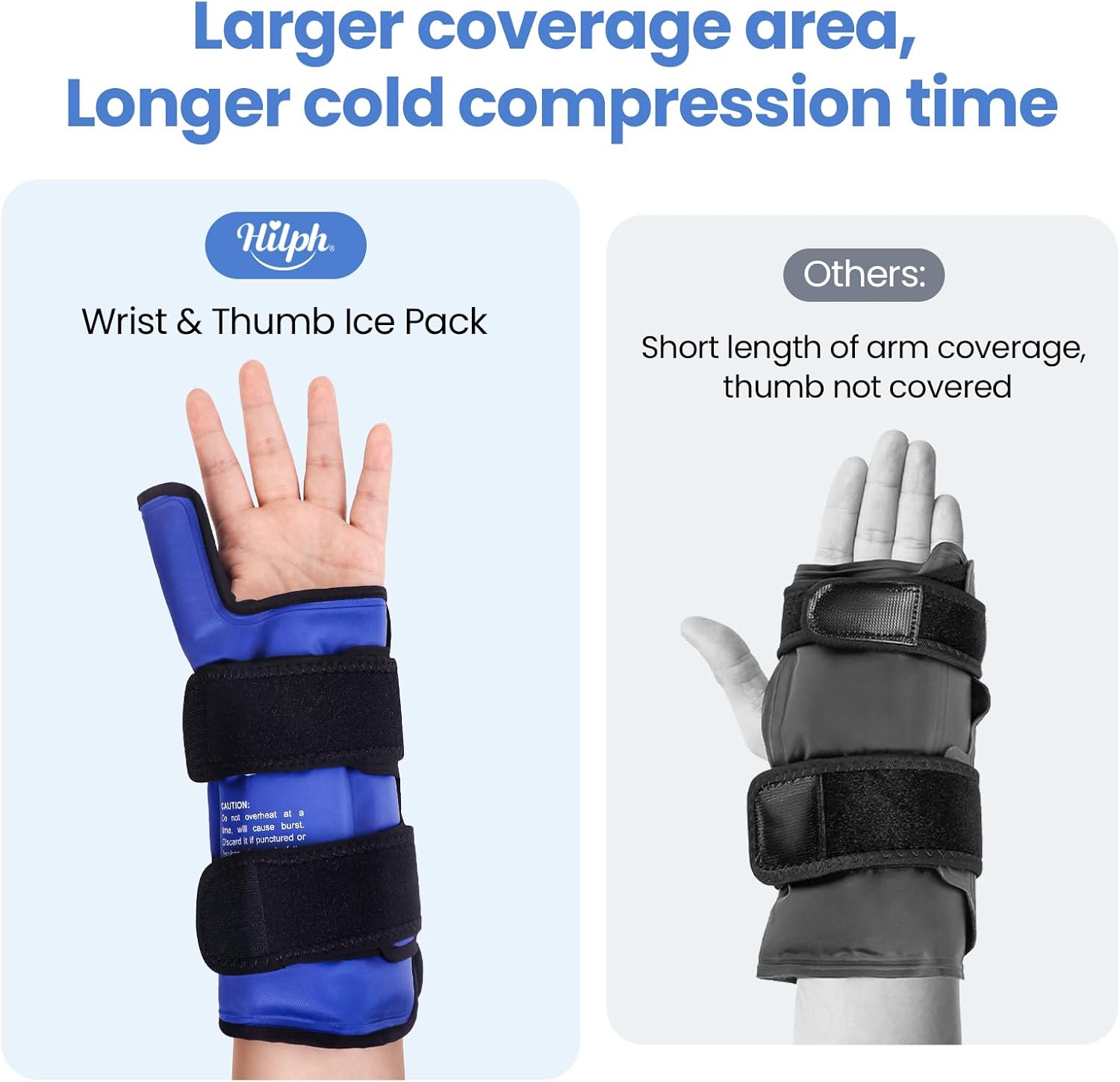 Hilph Thumb Wrist Ice Pack Wrap, Large Extended Coverage for Hand & Arm