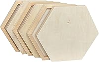 Vista 2 de Paneles de madera sin terminar para pintar, tableros con marco hexagonal de madera en blanco para manualidades y vertido de arte
