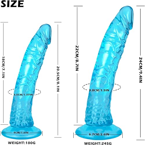 Miniatura 2 de Consolador realista juguetes sexuales con ventosa para jugar con manos libres, pene grueso de silicona azul de 8.1 pulgadas para mujeres y hombres,