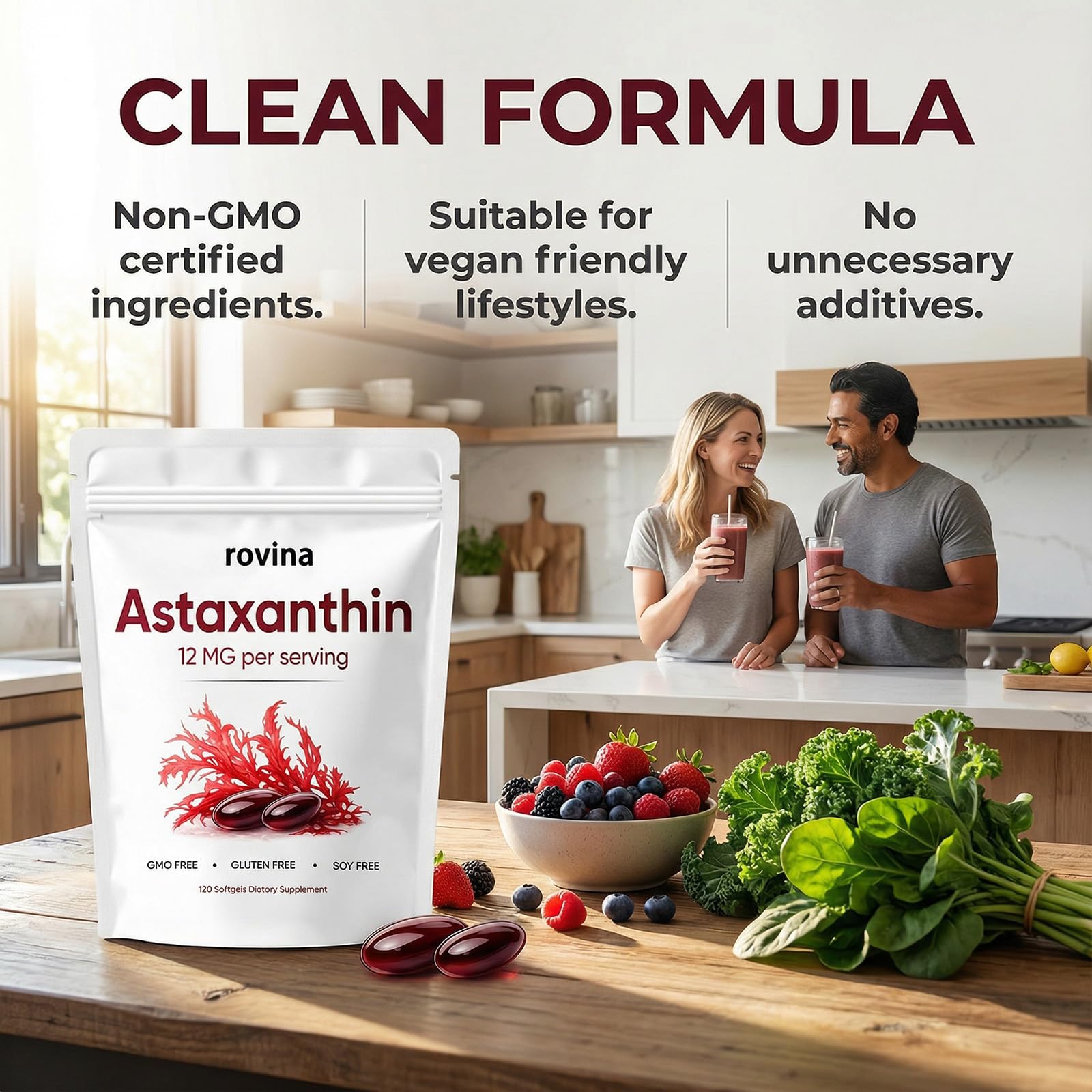 ROVINA Astaxanthin 12mg Softgels, Immune, Joint, Non-GMO, Vegan Friendly, 120 Softgels — Amazon image 7