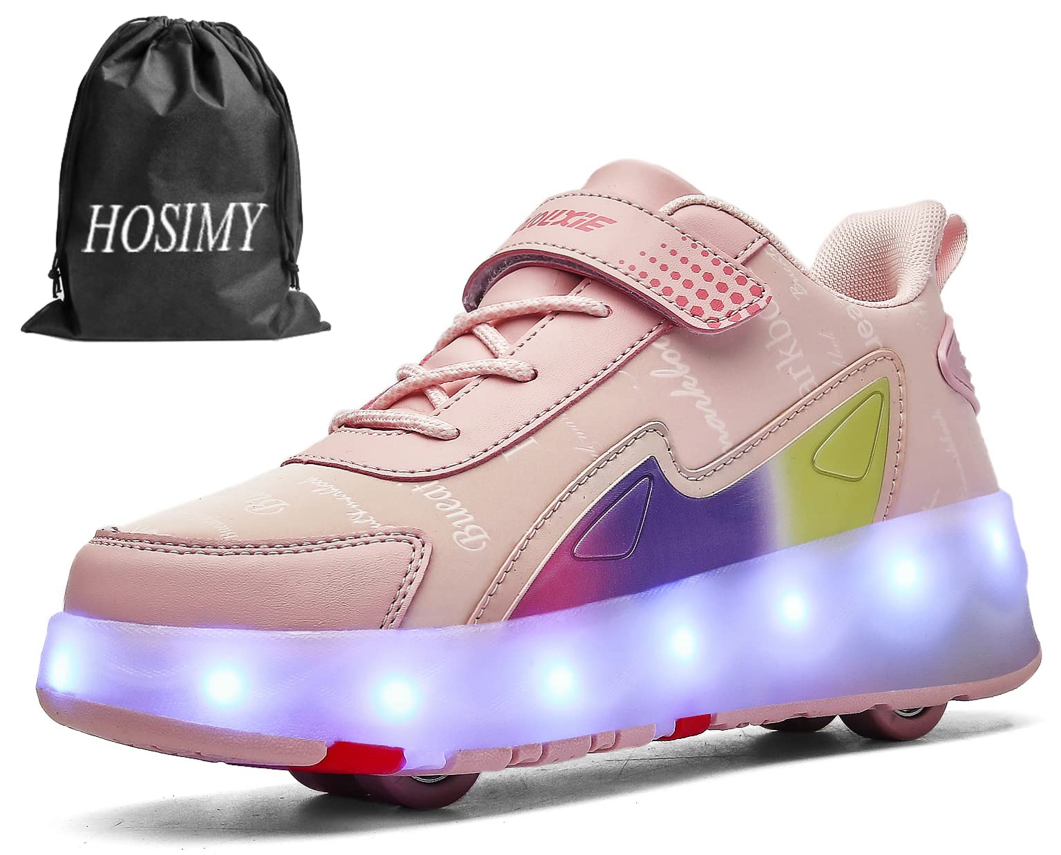 Chaussures à roulettes LED Lumières Clignotante Patins à roulettes pour Unisexe Enfants Retractable Basket a Roulette,Mode Skateboard Roller Garçons Fille Amie Creative Cadeau