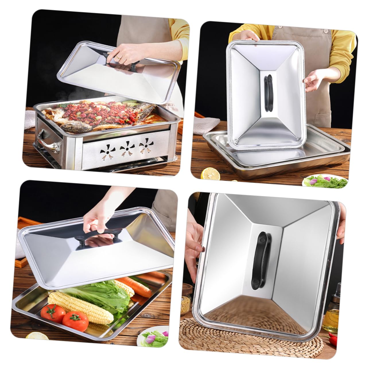 Kisangel Grilldeckel Edelstahl - Kuppeldeckel Für Gleichmäßige Wärmeverteilung